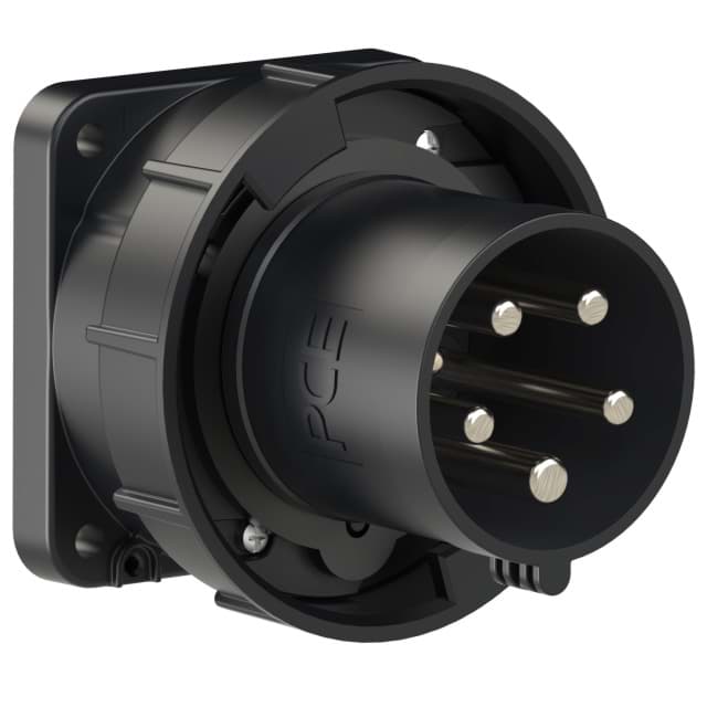CEE toestel-inbouw 5p  63A 400V 6h zwart 100x100mm IP67 PCE