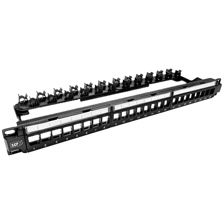 patchpaneel voor keystones 1HE 24 voudig UNSHIELDED Premium SCP
