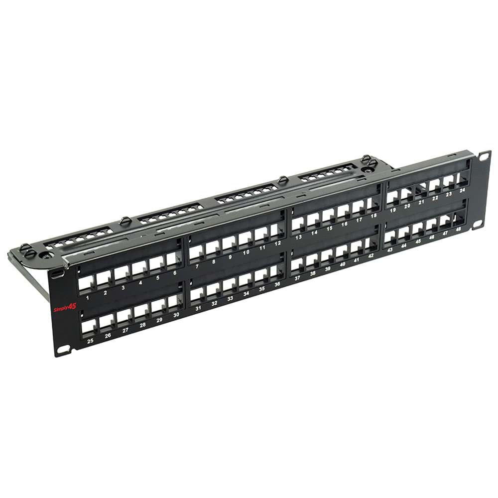 patchpaneel voor keystones 2HE 48 voudig S45