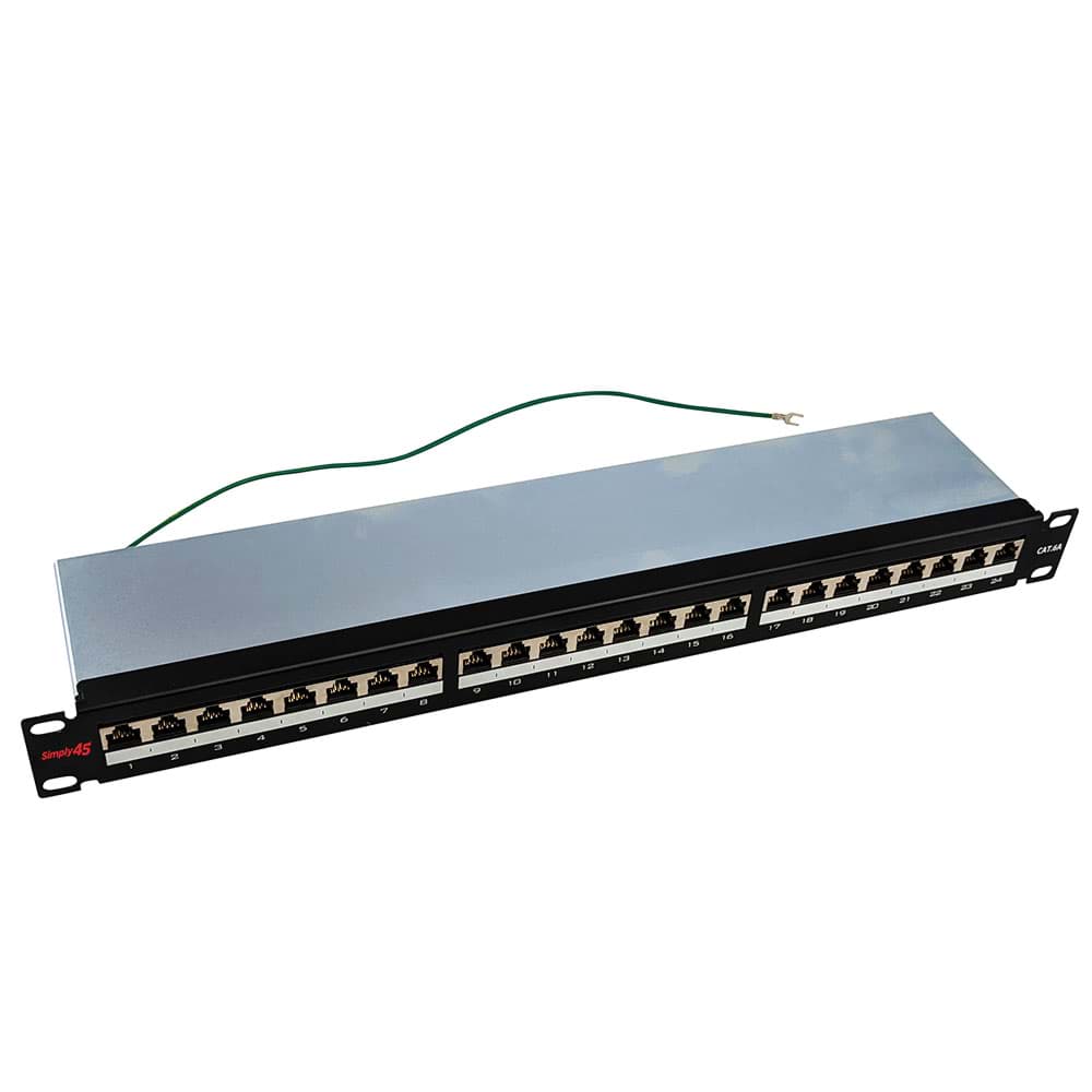 patchpaneel RJ45/IDC-110 CAT6A SHIELDED 1HE 24 voudig 10G netwerk S45