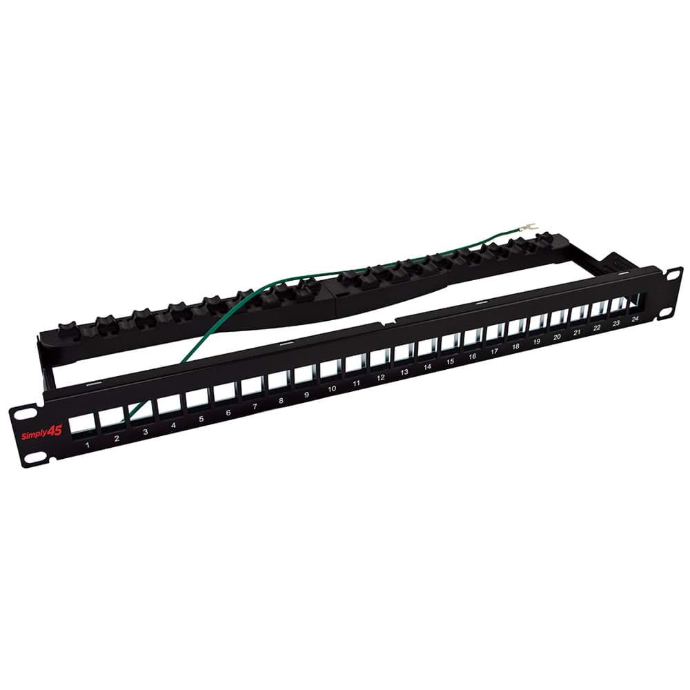 patchpaneel voor keystones 1HE 24 voudig SHIELDED Simply45