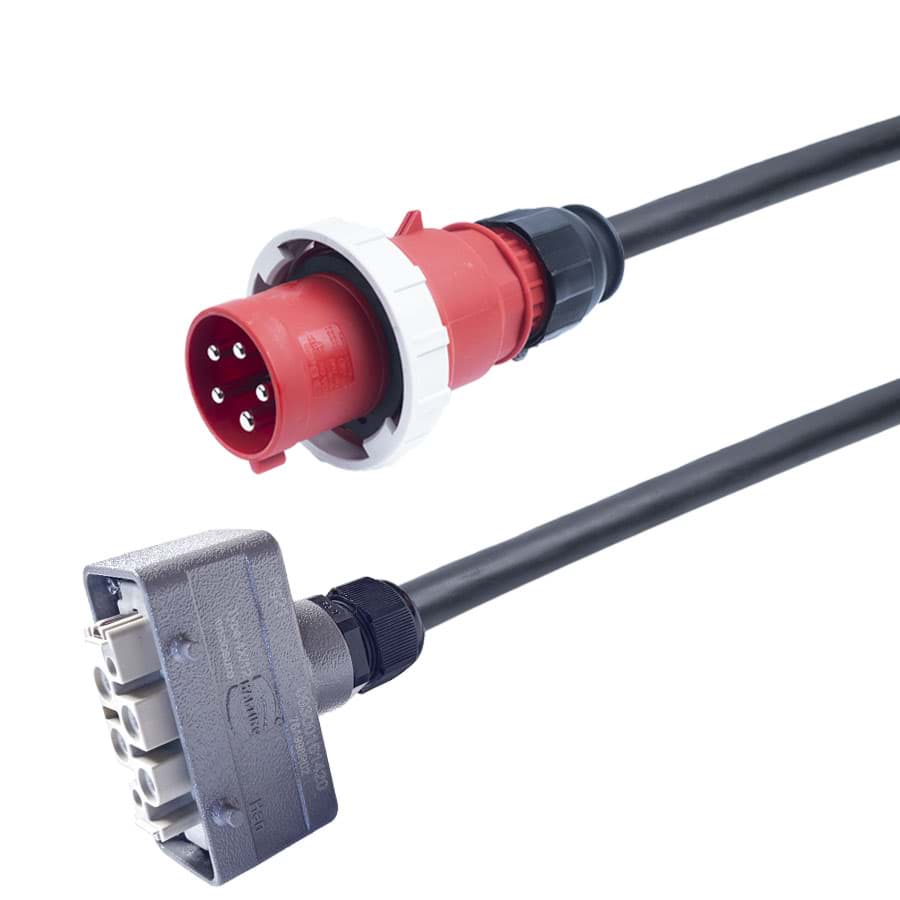 verloopkabel H07RNF 16mm2 CEE 5 pin 63A Bals > Han K4/0 80A 1,5m