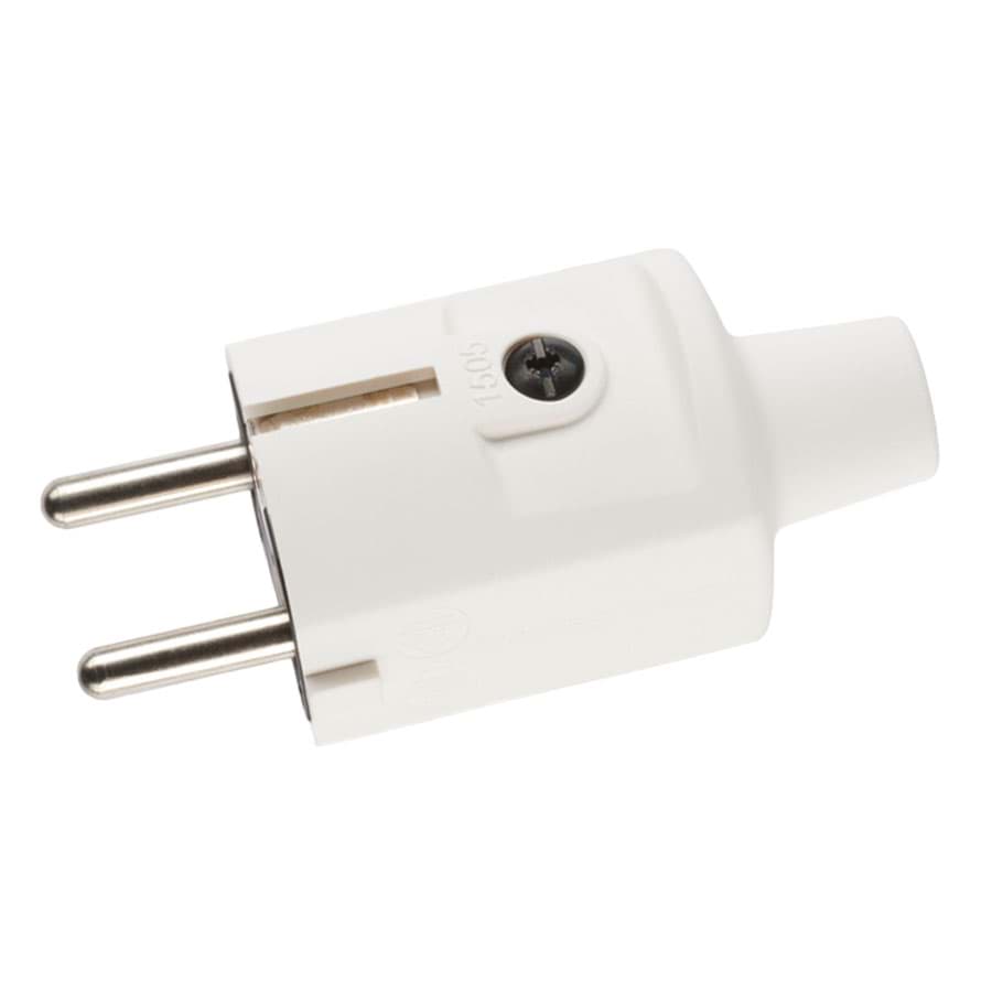stekker randaarde+busaarde PVC met tule IP20 wit Compact ABL