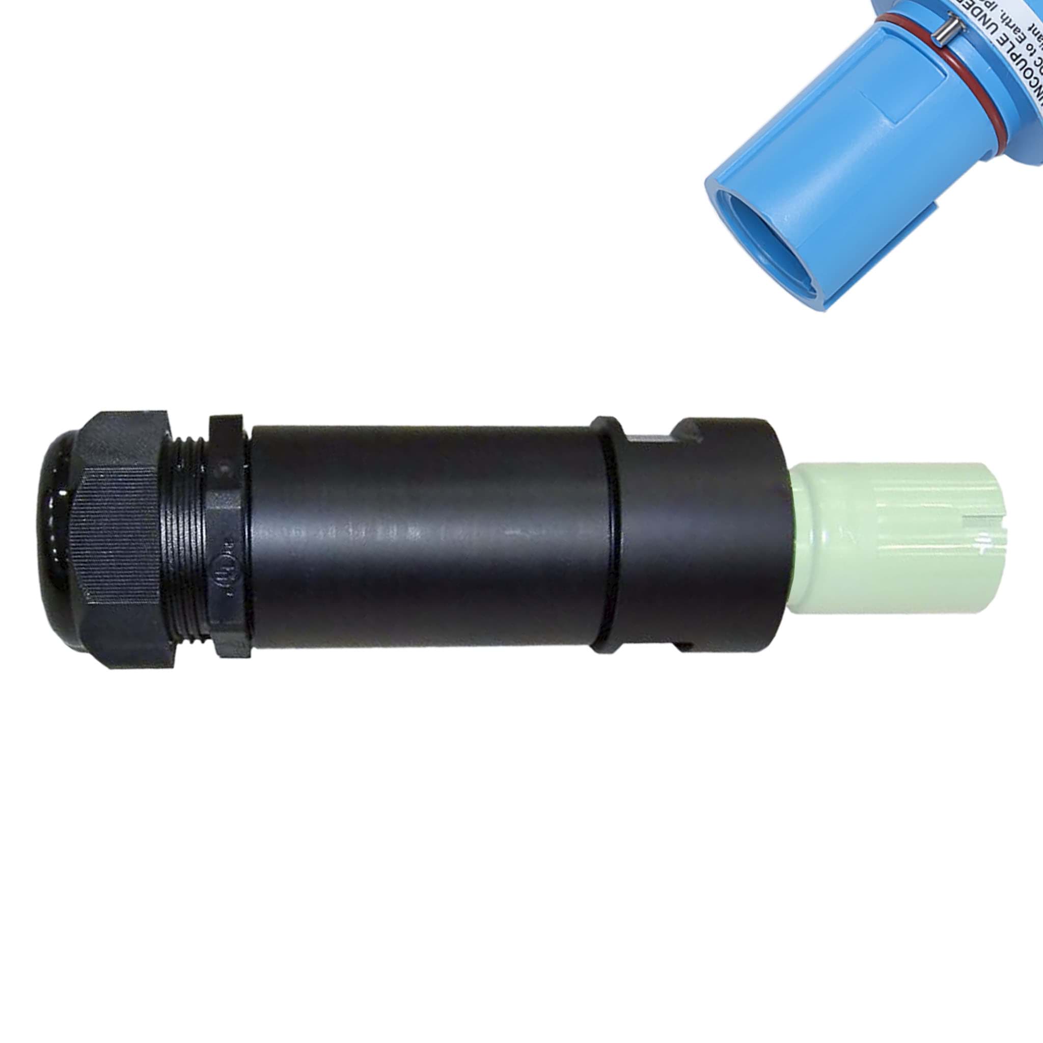 Powerline cable-drain to lug M12 N blue + gland M63