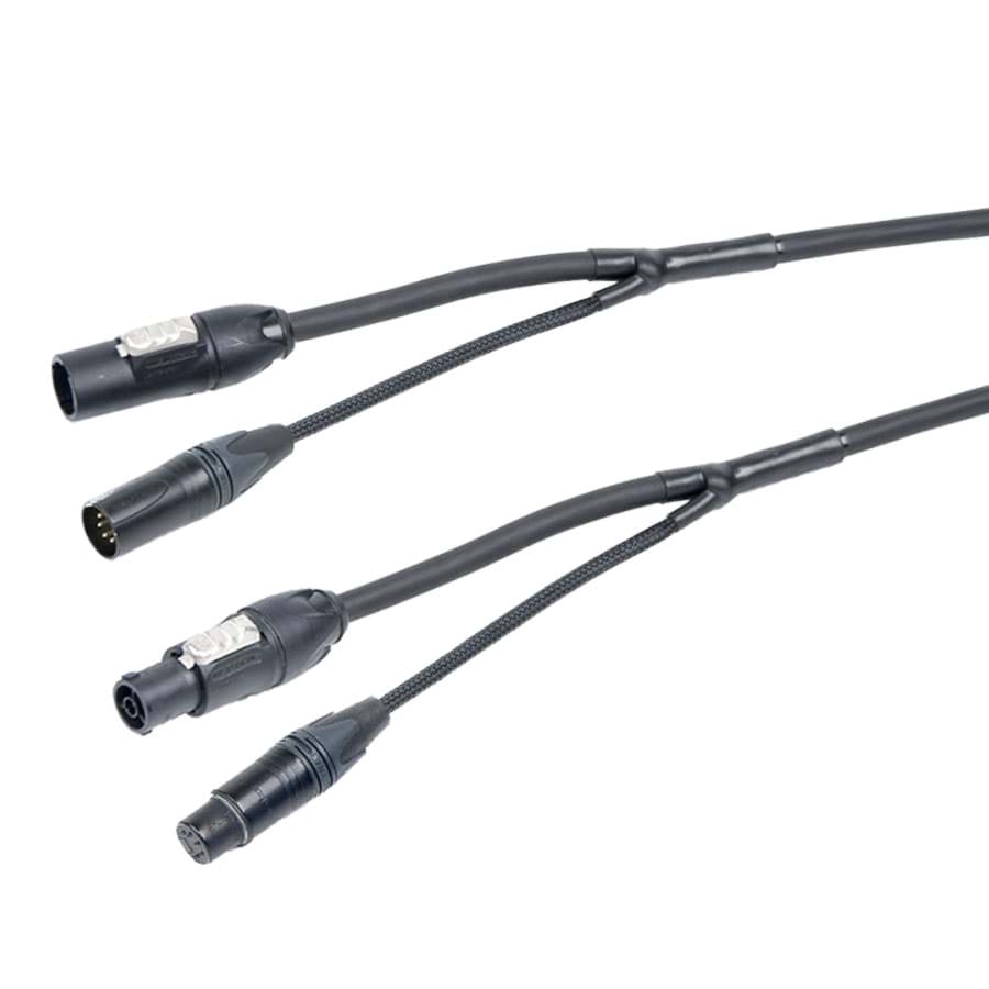combi Power+DMX 1,5mm2 powerCON TRUE1 + XLR5-2p zwart  3,0m d10mm