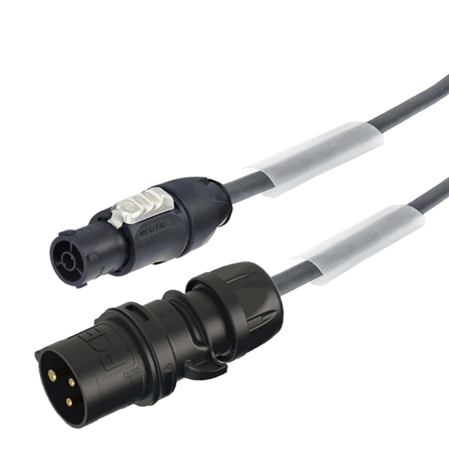 aansluitkabel H07RNF 1,5mm2 CEE 3p 16A zwart PCE > powerCON TOP  1,5m
