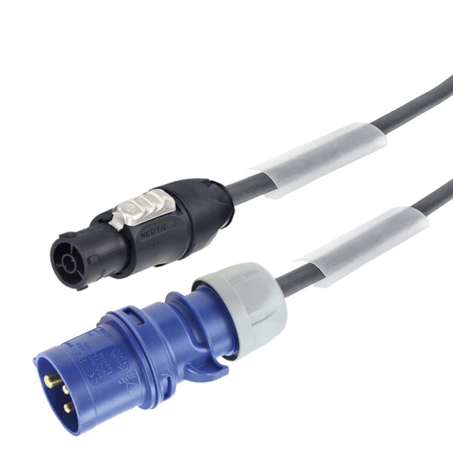 aansluitkabel H07RNF 1,5mm2 CEE 3 pin blauw PCE > powerCON TRUE1 12m