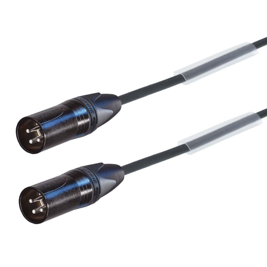 audiokabel FLEX zwart XLR 3p M>M zwart-zilver  0,2m perivox-Neutrik