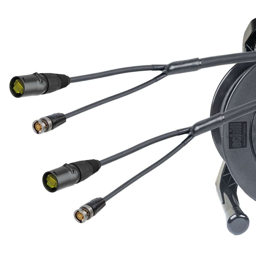 combi Video+DATA BNC-UHD + etherCON zwart 20m d17mm+haspel GT380+deur