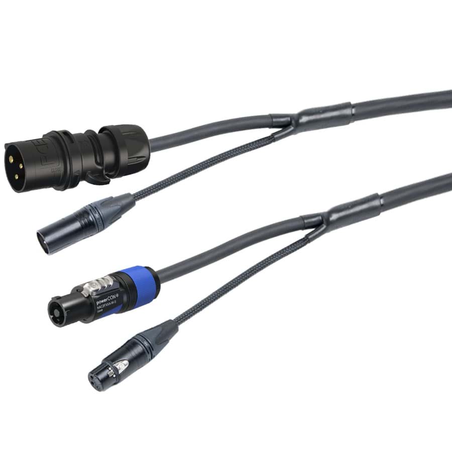 combi Power+DMX 1,5mm2 CEE3p16z>pCb+ XLR5-1p zwart 25m Sommer