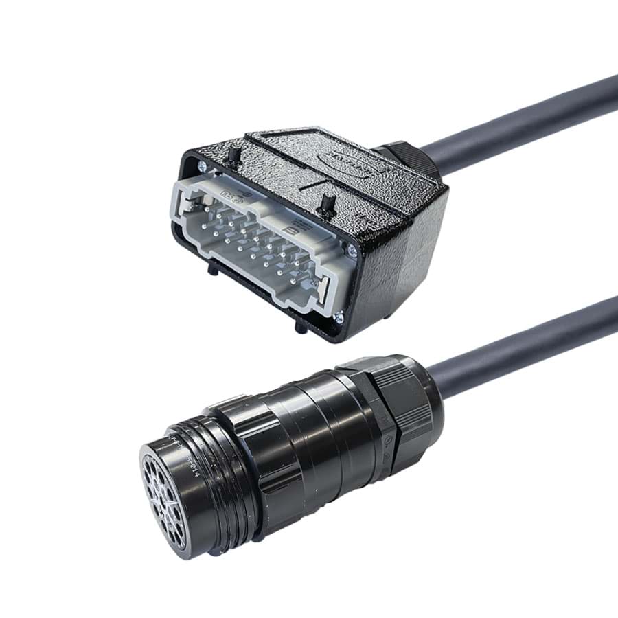 multikabel Softflex zwart 18G2,5mm2 Harting E16 recht >Showline 419 1m