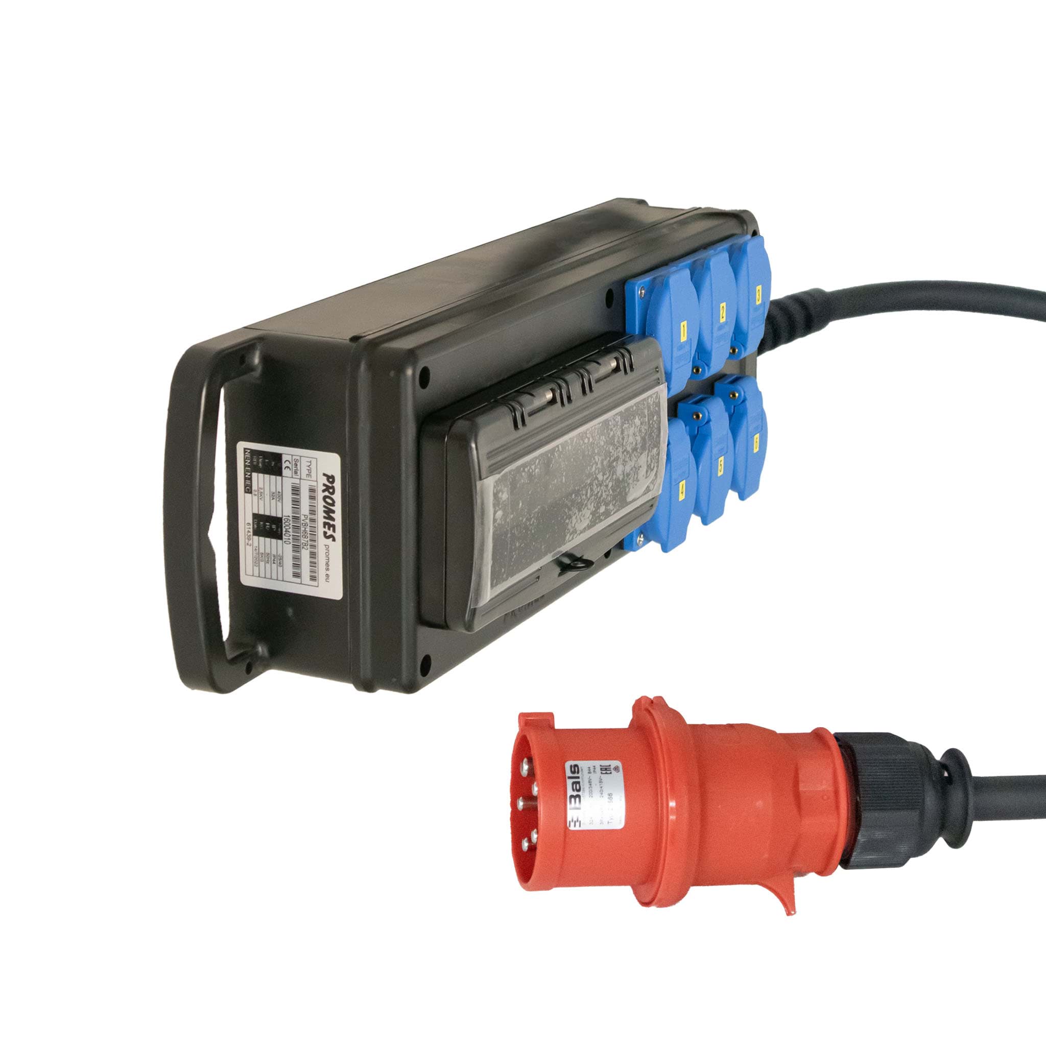 verdeelslof 32A 5p>RNF5G6-1,5m>6xSchuko blauw [1AL6NC] ABB-Bals