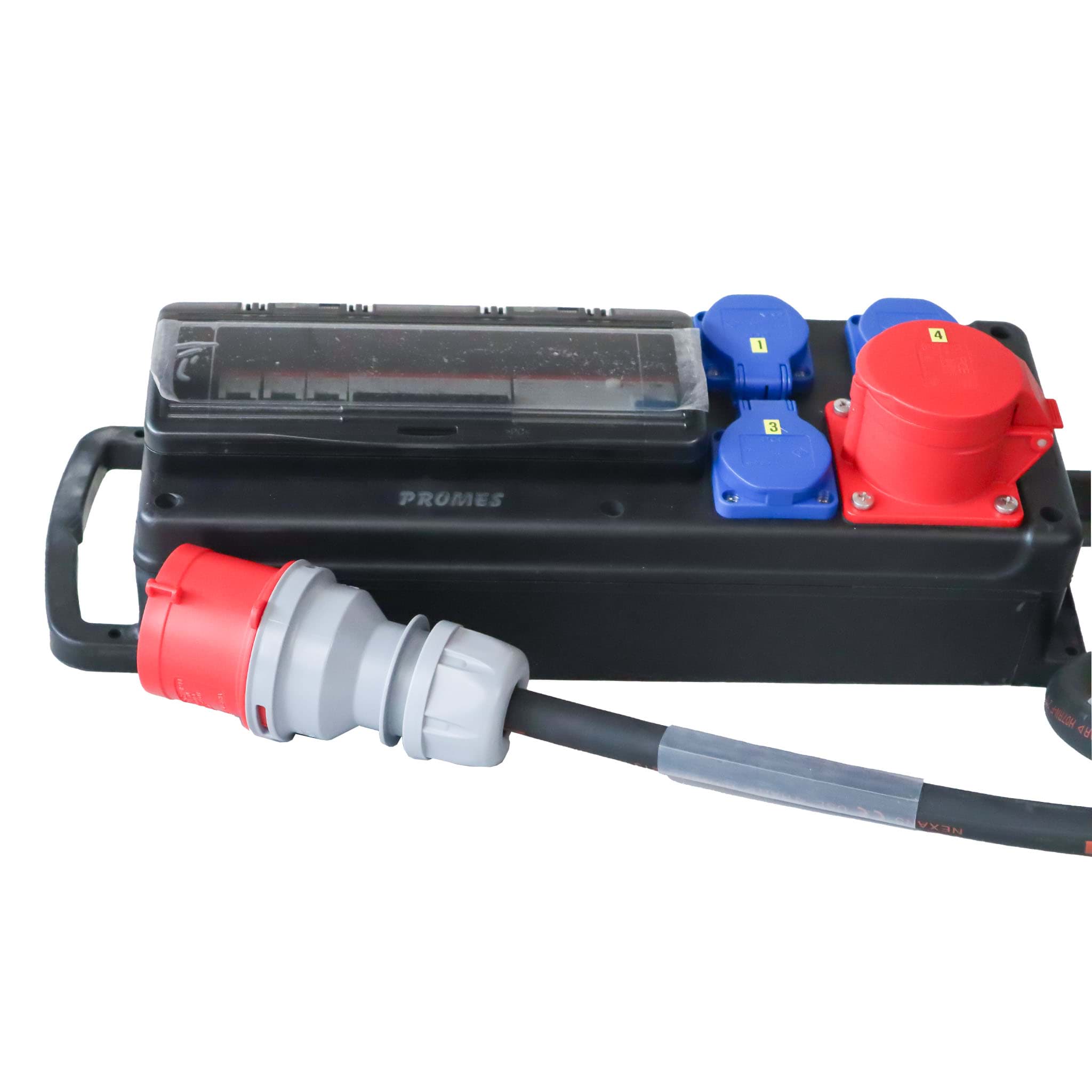 verdeelslof CEE 32A 5p >1,5m> CEE 16A 5p + 3x schuko [ALNC] ABB/Bals