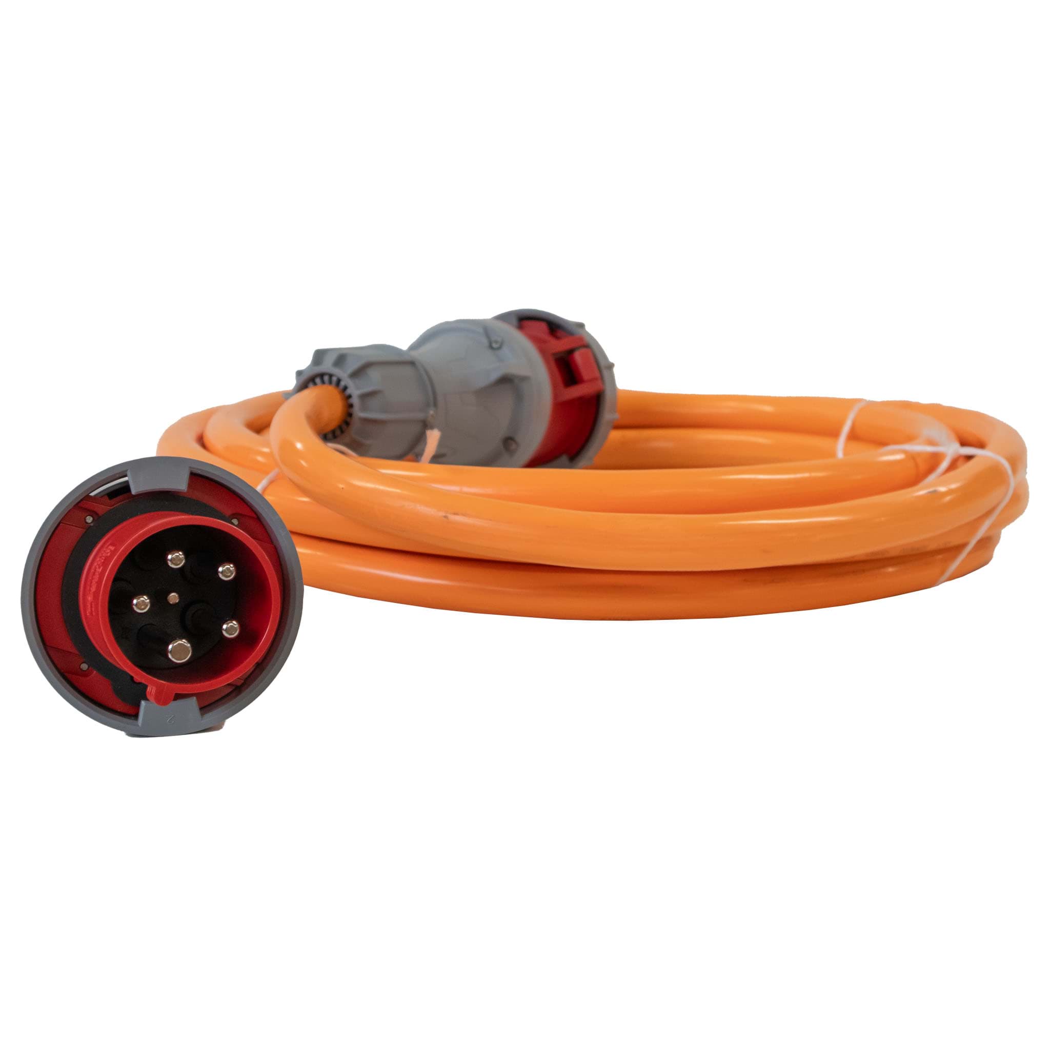verlengkabel H07BQF-oranje 16mm2 CEE 5 pin 63A 400V rood PCE 10m