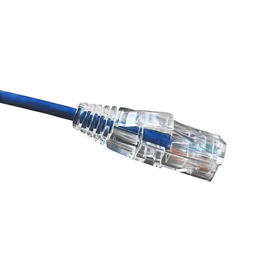 patchkabel CAT6A U/UTP 4P28 SLIM PVC blauw RJ45 snagless 1,0m SCP 10G