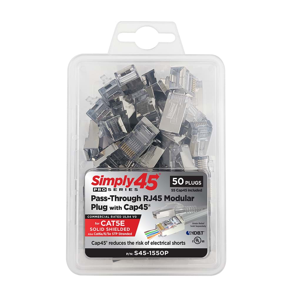 RJ45 ProSeries CAT5E STP AWG24/1 AWG28-26/7 dmax=6,5mm BL50