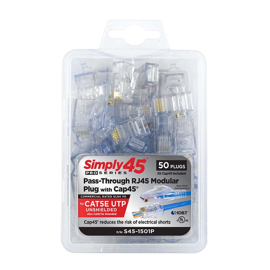 RJ45 ProSeries CAT5E UTP AWG24/1 AWG28-26/7 dmax=6,5mm BL50
