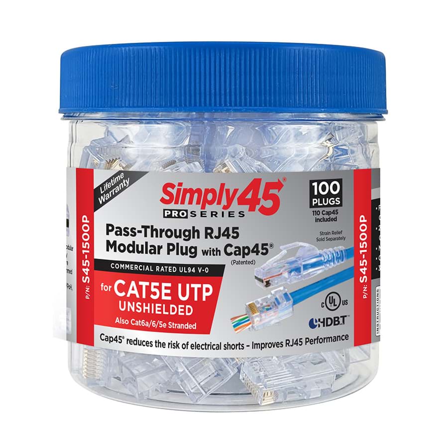 RJ45 ProSeries CAT5E UTP AWG24/1 AWG28-26/7 dmax=6,5mm