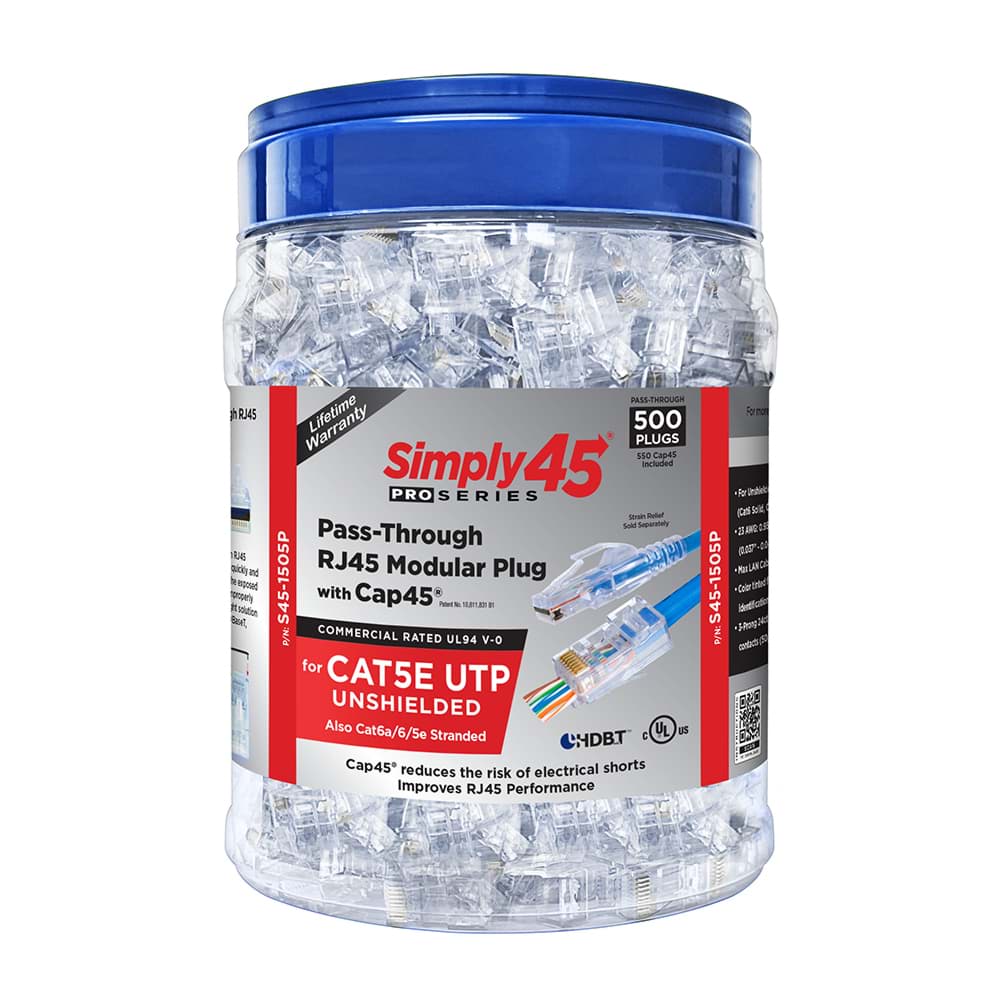 RJ45 ProSeries CAT5E UTP AWG24/1 AWG28-26/7 dmax=6,5mm BX500