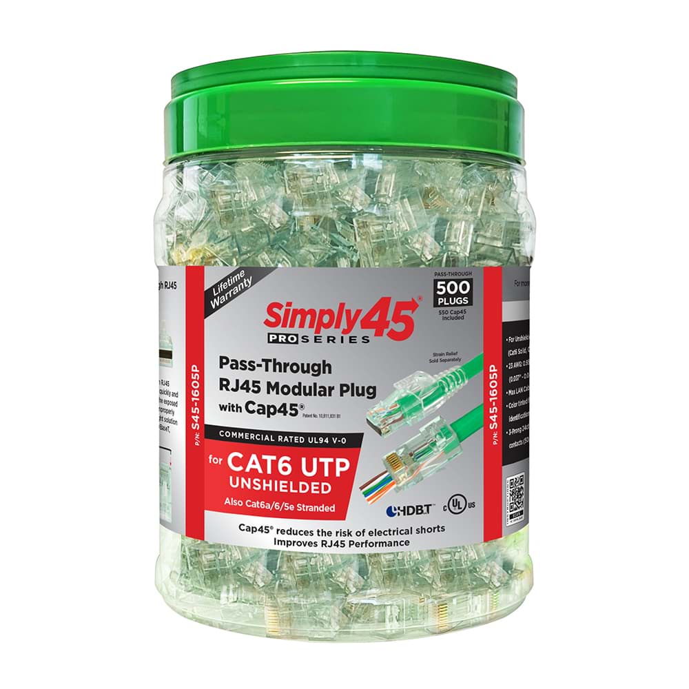 RJ45 ProSeries CAT6 UTP AWG23/1 AWG26-24/7 dmax=7,0mm BX500