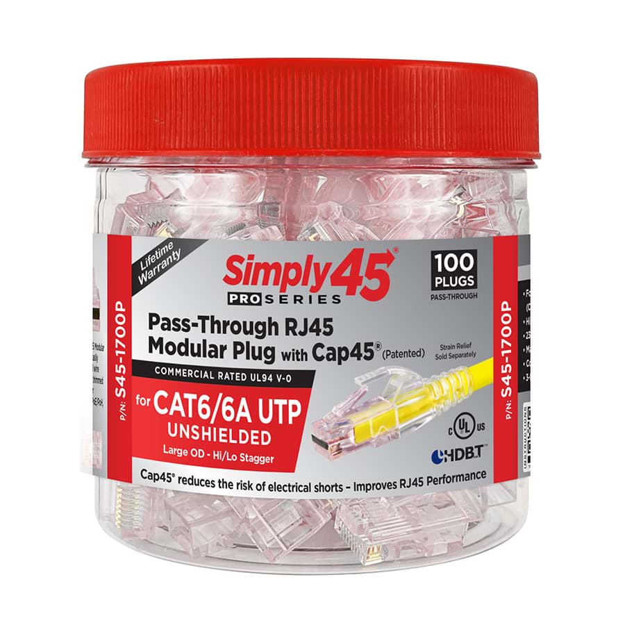 RJ45 ProSeries CAT6/6A UTP AWG23/1 staggered dmax=7,4mm