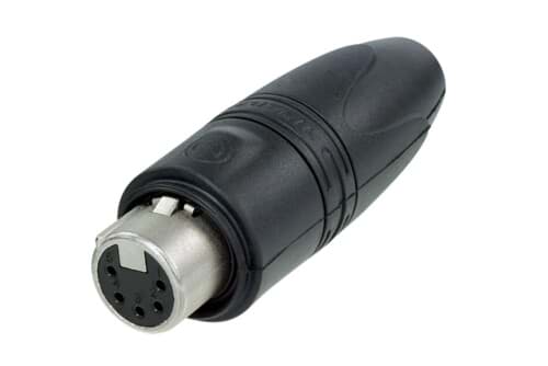 XLR kabeldeel 5 pin bus nikkel behuizing goudcontacten IP67 BULK