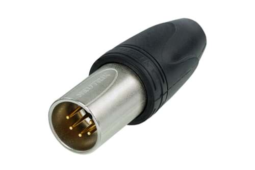 XLR kabeldeel 5 pin pen nikkel behuizing goudcontacten IP67 BULK