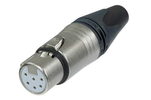 XLR kabeldeel 6 pin bus nikkel XX Switchcraft pin layout