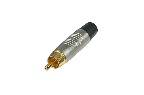 RCA steker nikkel goud contact zwarte tule Finger Groove