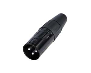 XLR kabeldeel 3 pin pen zwarte behuizing zilvercontact REAN