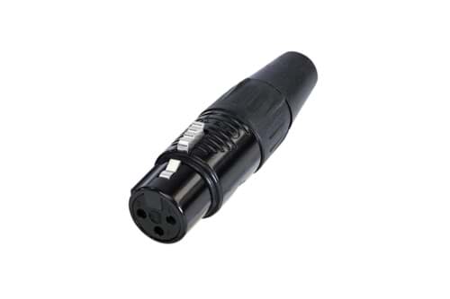 XLR kabeldeel 3 pin bus zwarte behuizing zilvercontact REAN