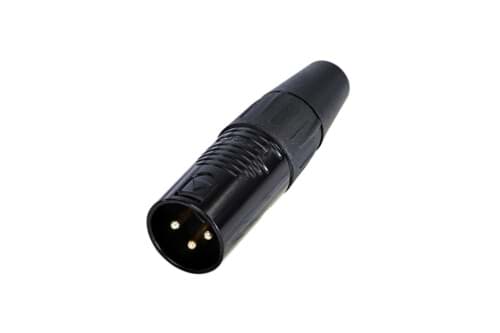 XLR kabeldeel 3 pin pen zwarte behuizing goudcontact REAN