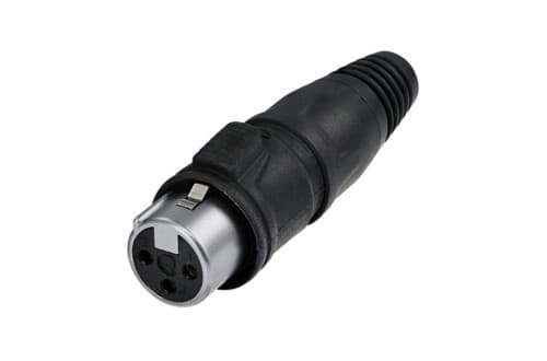 XLR kabeldeel 3 pin bus nikkel behuizing tincontact IP65 REAN