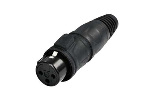 XLR kabeldeel 3 pin bus zwarte behuizing tincontact IP65 REAN