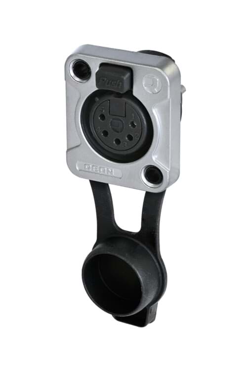 XLR chassis D 5 pin bus nikkel behuizing tincontact IP65 REAN