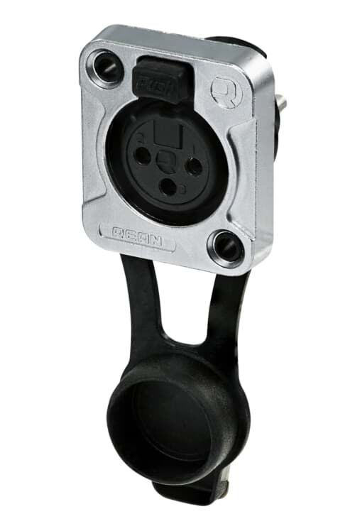 XLR chassis D 3 pin bus nikkel behuizing tincontact IP65 REAN