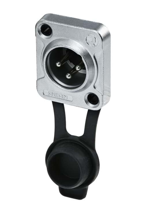 XLR chassis D 3 pin pen nikkel behuizing tincontact IP65 REAN