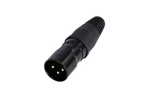 XLR kabeldeel 3 pin pen zwarte behuizing goudcontact IP65 REAN