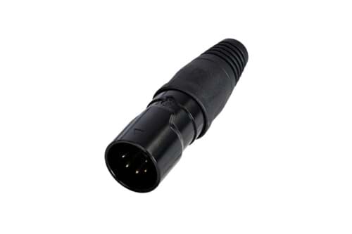 XLR kabeldeel 5 pin pen zwarte behuizing goudcontact IP65 REAN