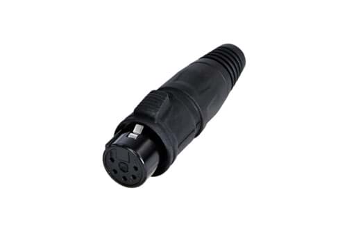 XLR kabeldeel 5 pin bus zwarte behuizing goudcontact IP65 REAN