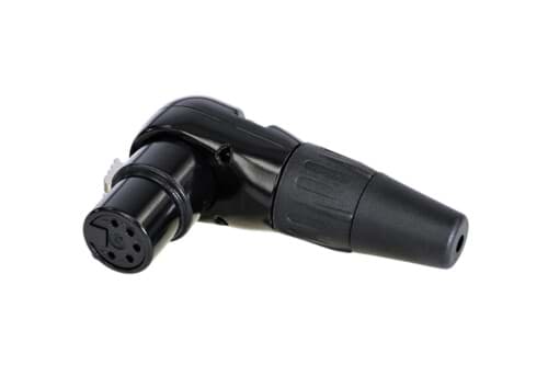 XLR kabeldeel haaks 5 pin bus zwarte behuizing zilvercontact REAN