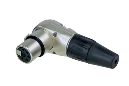 XLR kabeldeel haaks 5 pin bus nikkel behuizing zilvercontact REAN