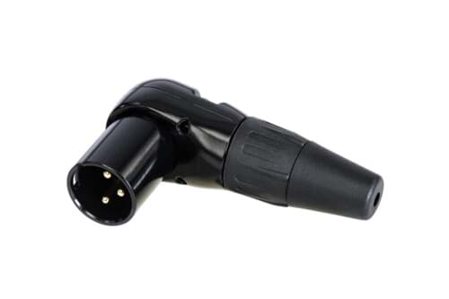 XLR kabeldeel haaks 3 pin pen zwarte behuizing goudcontact REAN