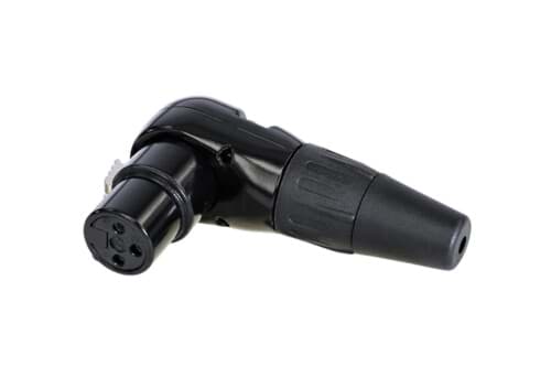 XLR kabeldeel haaks 3 pin bus zwarte behuizing zilvercontact REAN
