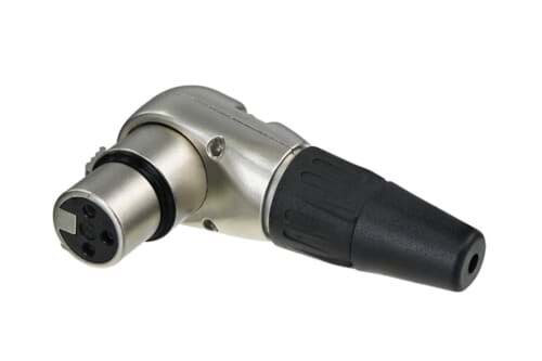 XLR kabeldeel haaks 3 pin bus nikkel behuizing zilvercontact REAN