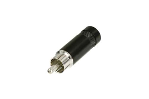 RCA steker zwarte behuizing nikkel contact kabelOD<7mm NYS