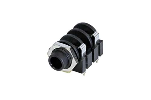 jack 6,3mm chassis 2-polig PCB8 PVC nut halve schroefdraad NYS