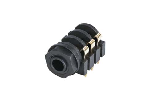jack 6,3mm chassis 3-polig PCB8 goud PVC nut NYS