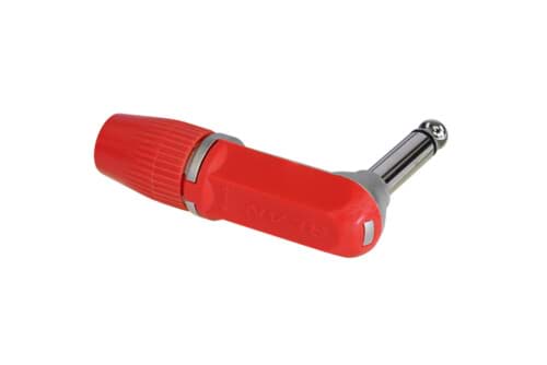 jack 6,3mm steker 2-polig haaks nikkel tule rood NYS