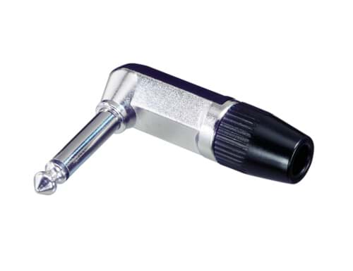 jack 6,3mm steker 2-polig haaks nikkel tule zwart NYS